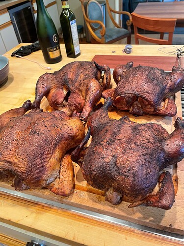 Holiday Cook smoked chikens