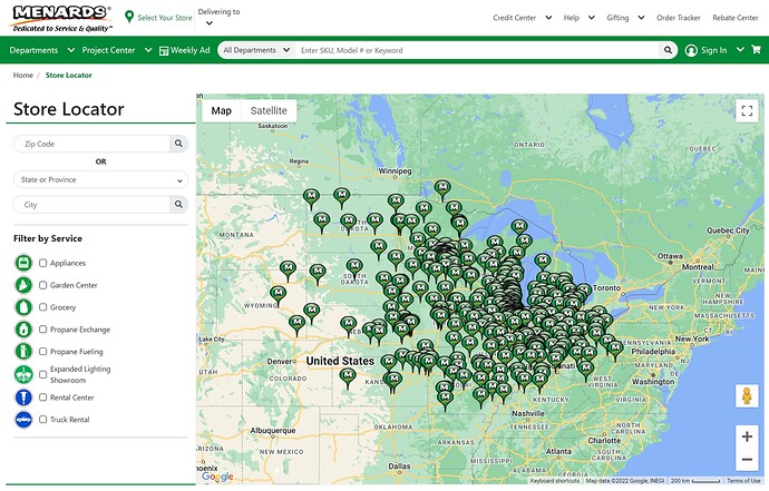 Menards Store Locator