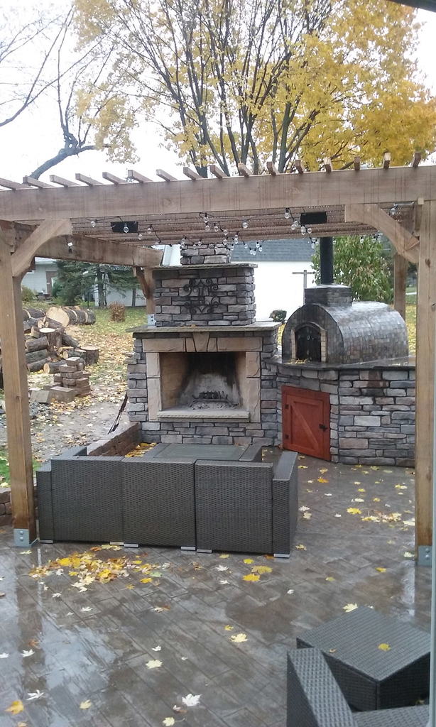 The Kerr Family WoodFired Outdoor Brick Pizza Oven & Outdoor Fireplace in Ohio Mattone Barile